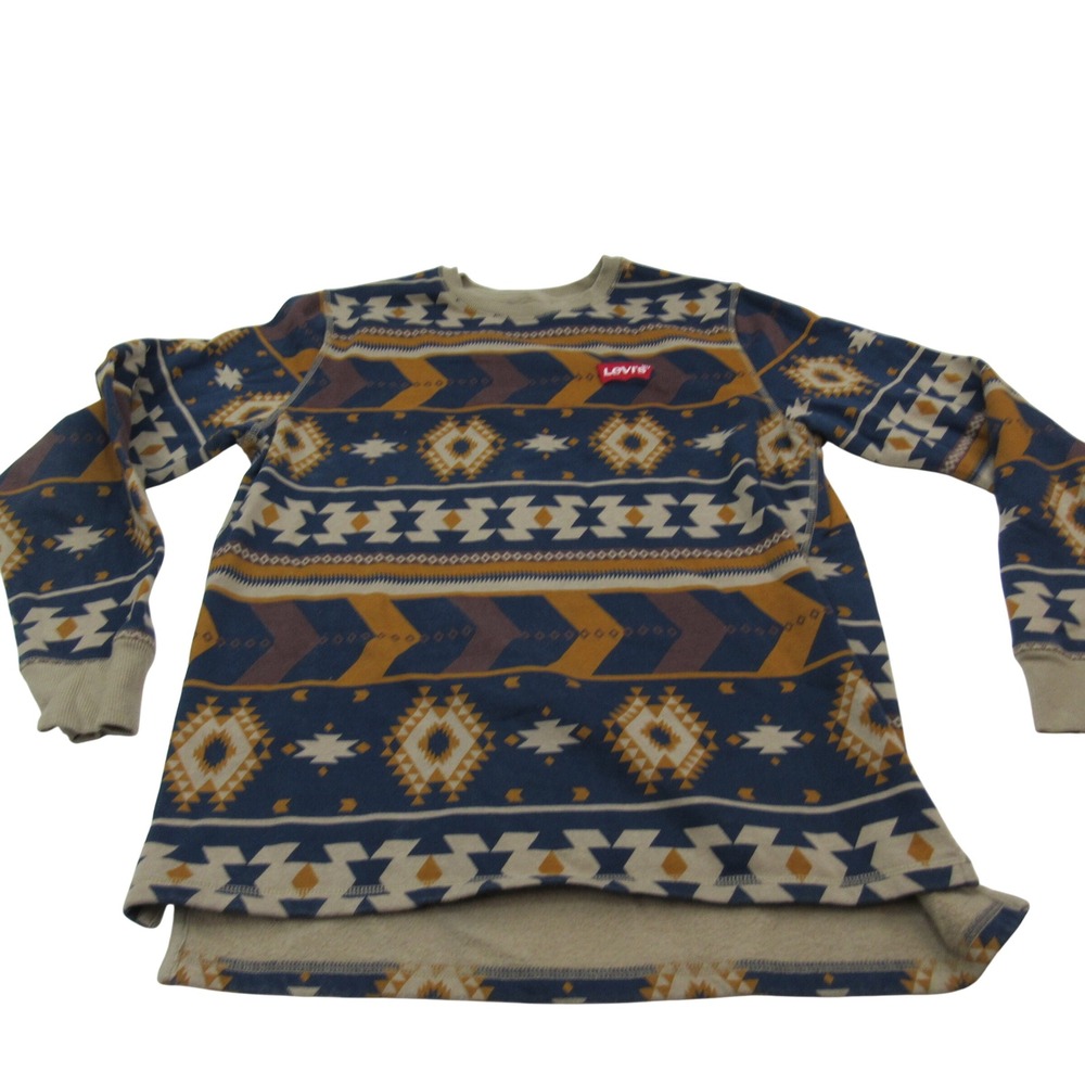 Levi Strauss & Co Mens Long Sleeve Geometric Pattern Crewneck Sweatshirt M